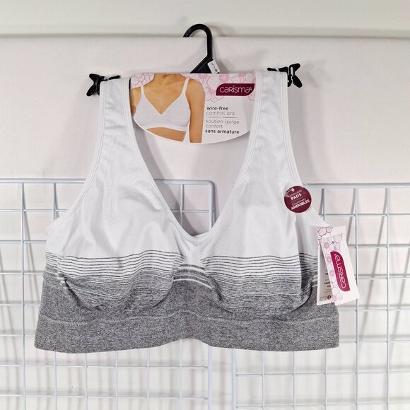 2XL Seamless Wireless Sports Bra Comfortable Yoga Bralette  Removable Cups White - Picture 1 of 13